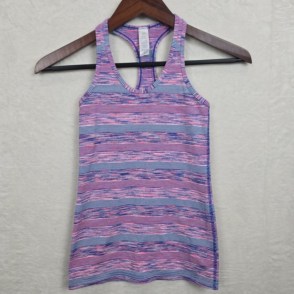 IVIVVA by Lululemon Cool Racer‎ Back Tank Top Size 10  Multi-Color Stripe Active